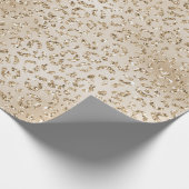 金ゴールドリュックスグリッターレオパード印刷 ラッピングペーパー (角)