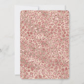 金ゴールドリュックス赤面ピンクグリッターヒョウ印刷 招待状 (裏面)