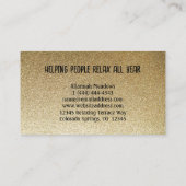 金ゴールドリラックスとアクアロータスフラワービジネスカード 名刺 (裏面)