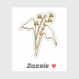 金ゴールドリリー・オブ・ザ・バレー・フラワー シール