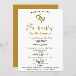 金ゴールドリンクハートファミリ懇親会テンプレート 招待状