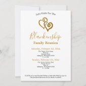 金ゴールドリンクハートファミリ懇親会テンプレート 招待状 (正面)