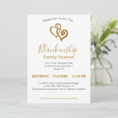 金ゴールドリンクハートファミリ懇親会テンプレート 招待状 (スタンド正面)