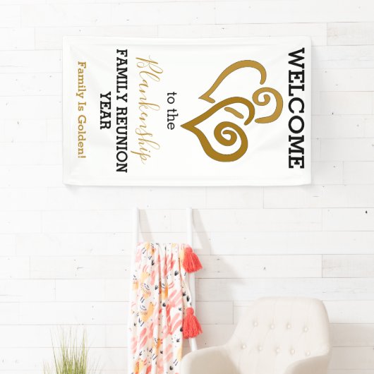 金ゴールドリンクハートファミリ懇親会テンプレート 横断幕 (インサイチュ)