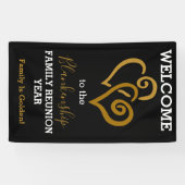 金ゴールドリンクハートファミリ懇親会テンプレート 横断幕 (横)