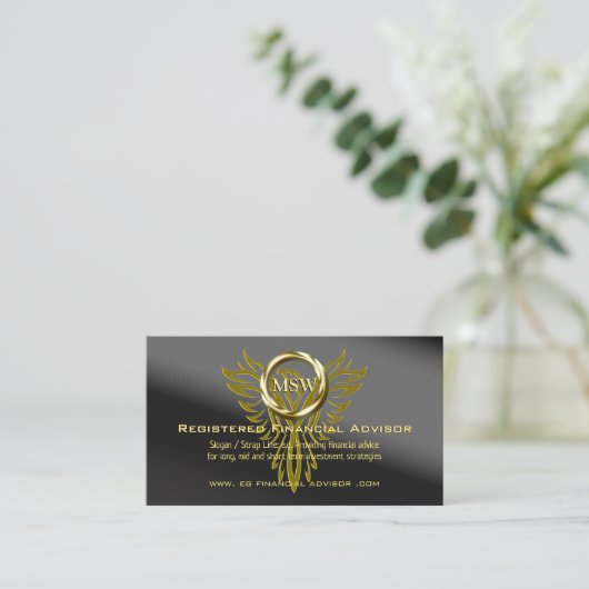 金ゴールドリングや輪イーグルシェードブラック、財務顧問 アドバイスカード (スタンド正面)