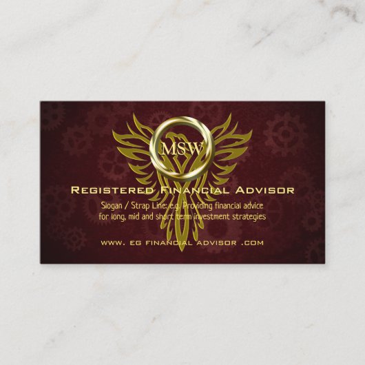 金ゴールドリングや輪イーグル、ブルゴーニュのコーグ、財務顧問 アドバイスカード (正面)