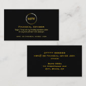 金ゴールドリングや輪オンブラックテーマ財務顧問 アドバイスカード (正面/裏面)