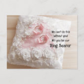 金ゴールドリングや輪サテン枕リングや輪持参人 案内ポストカード (正面)