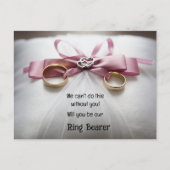 金ゴールドリングや輪サテン枕リングや輪持参人 案内ポストカード (正面)