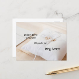 金ゴールドリングや輪サテン枕リングや輪持参人 案内ポストカード