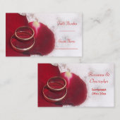 金ゴールドリングや輪バラ結婚花びらの場所設定 プレイスカード (正面/裏面)