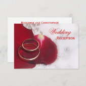 金ゴールドリングや輪バラ結婚花びら エンクロージャーカード (正面/裏面)