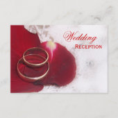 金ゴールドリングや輪バラ結婚花びら エンクロージャーカード (正面)