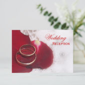 金ゴールドリングや輪バラ結婚花びら エンクロージャーカード (スタンド正面)