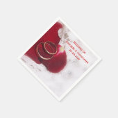 金ゴールドリングや輪バラ結婚花びら スタンダードカクテルナプキン (角)