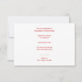 金ゴールドリングや輪バラ結婚花びら 出欠カード (裏面)