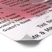 金ゴールドリングや輪バラ花びら結婚デザインの座席 ポスター (角)