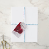 金ゴールドリングや輪バラ花びら結婚デザイン ギフトタグ (より糸付き)