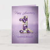 金ゴールドリングや輪パールジェムストー結婚ン1周年記念 カード (正面)