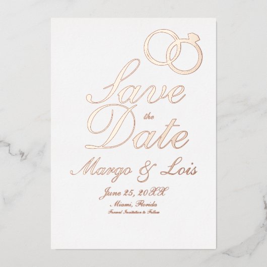 金ゴールドリングや輪プレス済み箔招待状の保存 箔招待状 (正面)