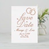 金ゴールドリングや輪プレス済み箔招待状の保存 箔招待状 (立ち正面)