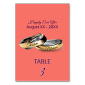 金ゴールドリングや輪モノグラムサンゴ テーブルナンバー (裏面)