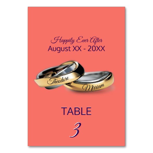 金ゴールドリングや輪モノグラムサンゴ テーブルナンバー (正面)