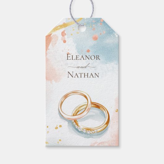 金ゴールドリングや輪春サマー結婚ズ ギフトタグ (正面)