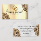 金ゴールドリングや輪計画デザインスタイリン結婚グのサービス 名刺 (正面/裏面)