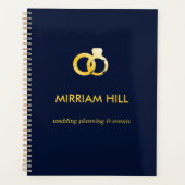 金ゴールドリング濃い青のウェディングプランナー プランナー手帳 (正面)