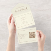 金ゴールドリング結婚式招待状とRSVP オールインワン招待状 (貼ってはがせる)