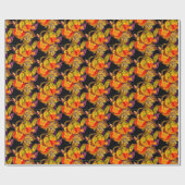 金ゴールドリンゴ包装紙 ラッピングペーパー (フラット)