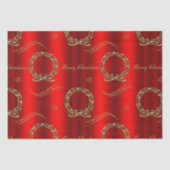 金ゴールドリースとグリッターレッドクリスマス 薄葉紙 (正面)