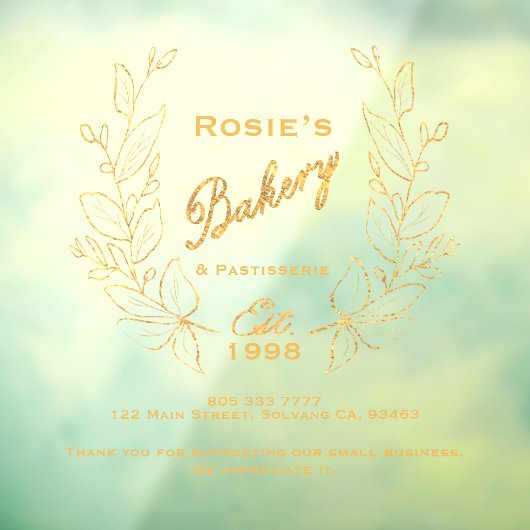 金ゴールドリースベーカリーロゴ会社情報 ウィンドウサイン (シート3)