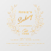 金ゴールドリースベーカリーロゴ会社情報 ウィンドウサイン (シート)