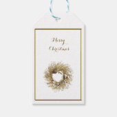 金ゴールドリースメリークリスマスギフトラベル ギフトタグ (正面)