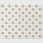 金ゴールドリースメリークリスマスラッピング紙 ラッピングペーパー (フラット)