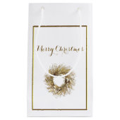 金ゴールドリースメリークリスマス抱き枕 スモールペーパーバッグ (正面)