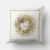 金ゴールドリースメリークリスマス装飾用クッション クッション (正面)