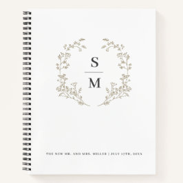 金ゴールドリースモダンエレガントな結婚計画 ノートブック