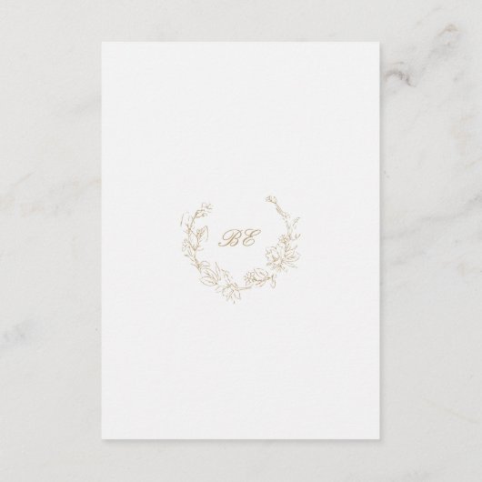 金ゴールドリースモノグラムエレガントウェディング エンクロージャーカード (裏面)