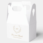 金ゴールドリースモノグラムエレガントウェディング フェイバーボックス (オープン)