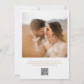 金ゴールドリースモノグラムQRコードエレガントな結婚式 セーブザデート (裏面)