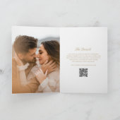 金ゴールドリースモノグラムQRコードエレガントな結婚式 招待状 (内部)