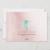 金ゴールドリース赤面水の色フォトホリデー シーズンカード (裏面)