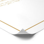 金ゴールドリーピークレストモノグラム結婚式 プログラム ポスター (角)