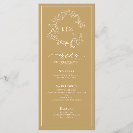 金ゴールドリーピークレストモノグラ結婚ムのメニュー メニュー (正面)