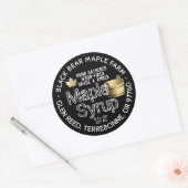 金ゴールドリーフとバケットウッドメープルシロップブラック ラウンドシール (封筒)