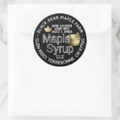 金ゴールドリーフとバケットウッドメープルシロップブラック ラウンドシール (バッグ)